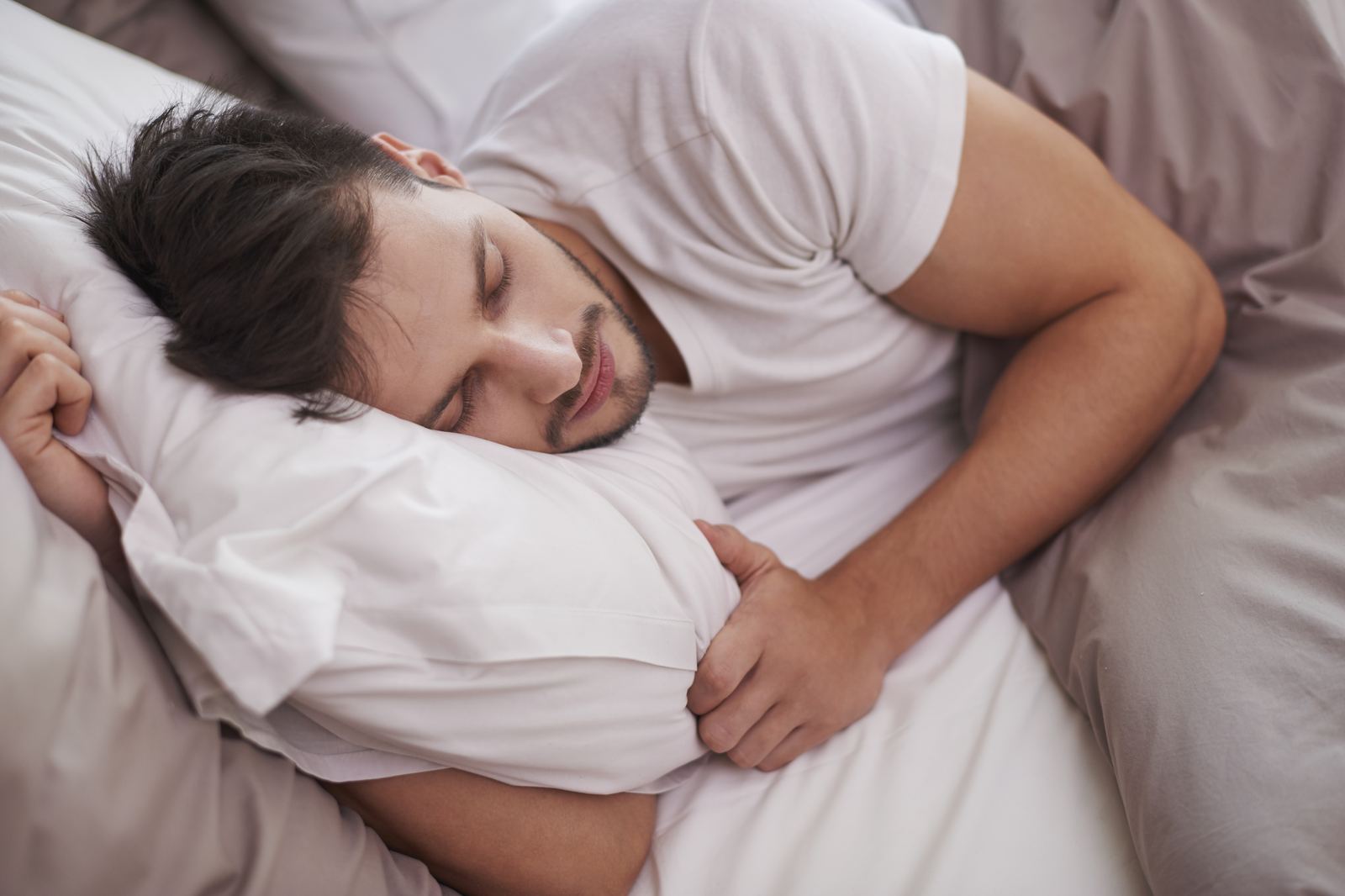 Man resting for sleep and recovery