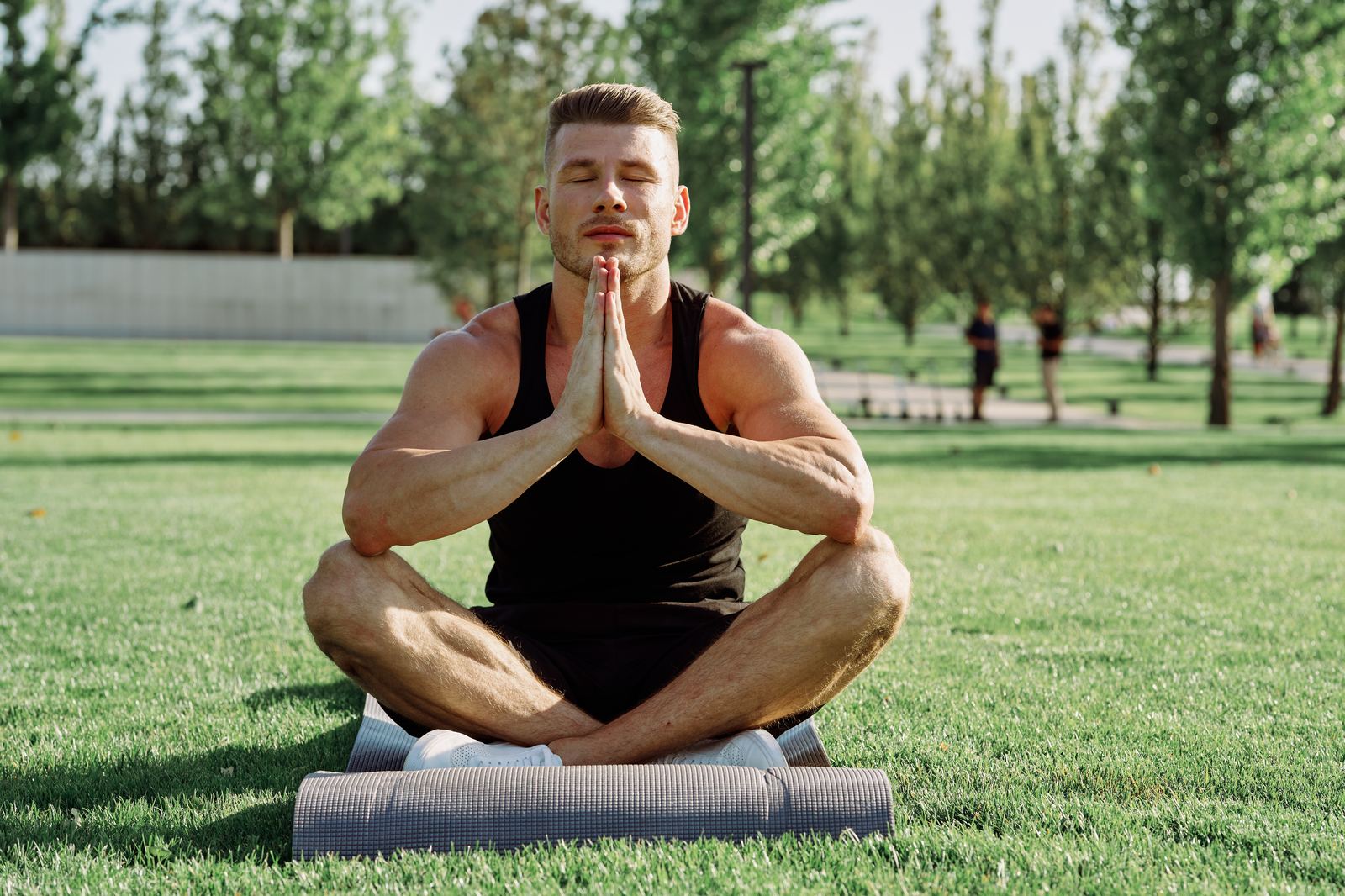 Man practising a weekly yoga routine